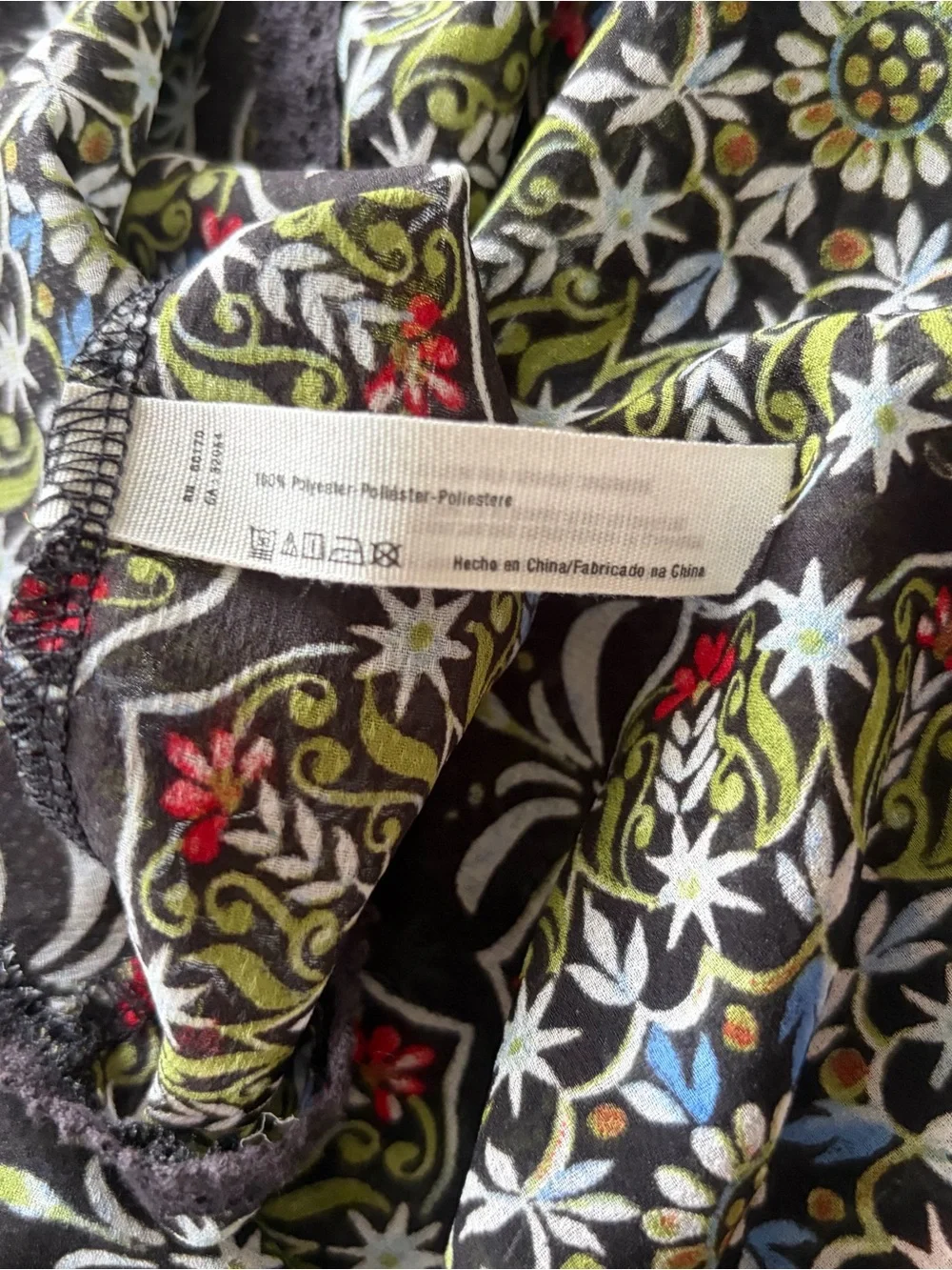 Intimately Free People Black Floral Tile Print V-Neck Cami